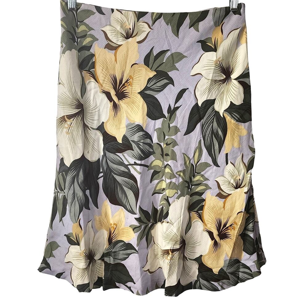Tommy Bahama Blue Coastal Tropical Summer 100% Silk Skirt Size 10